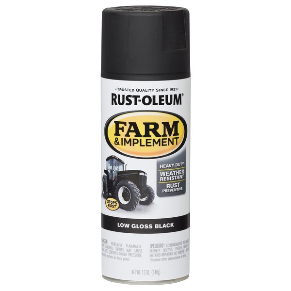 Rust-Oleum Farm & Implement Paint, Gloss, Black, 1 gal 280130